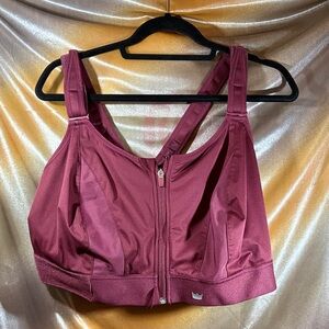 Shefit 6x High-Impact Front-Zip Sports Bra in Burgundy. E2‎